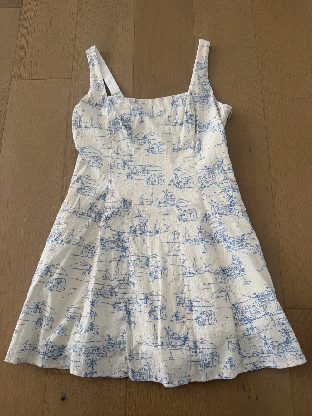 Abercrombie White & Blue Print Dress